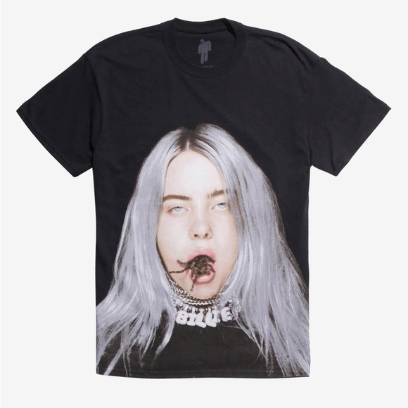 Authentic Billie Eilish Tarantula Mouth Graphic Tee Black Size XS - Picture 1 of 8